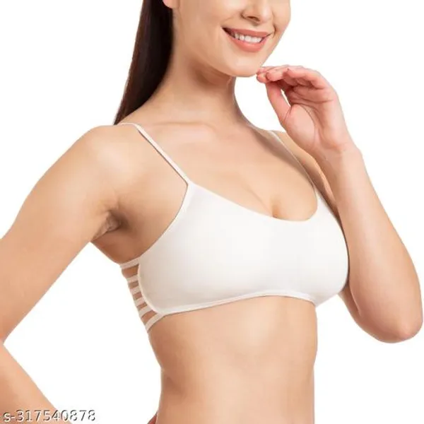 Pack_Of_2__Beige_And_White_Cotton_Blend_Light_Padded_Bra_For_Women