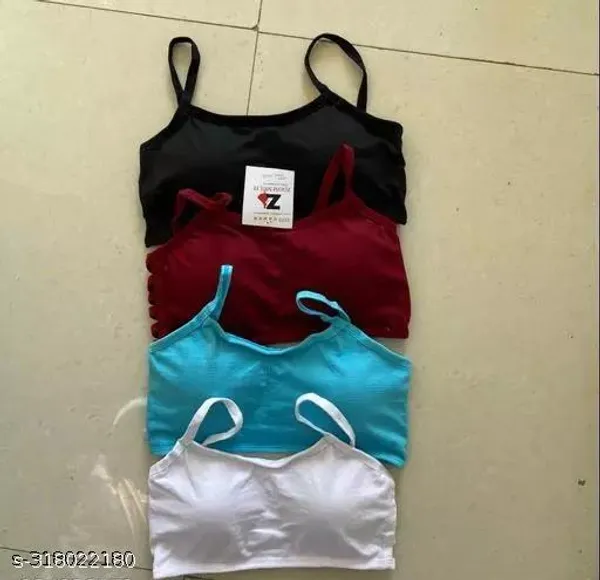 Pack_Of_4_Multicolor_Cotton_Blend_Light_Padded_Bra_For_Women_|