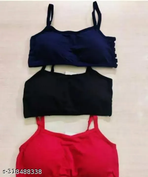 Pack_Of_3_Black_And_Navy_Blue_And_Red_Cotton_Blend_Light_Padded_Bra_For_Women_|