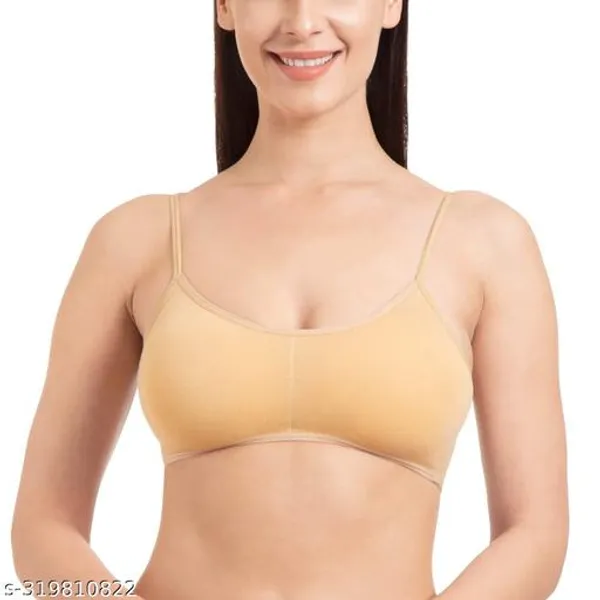 Pack_Of_3_Cream_And_Red_And_Blue_Cotton_Blend_Lightly_Padded_Everyday_Bra_For_Women_|