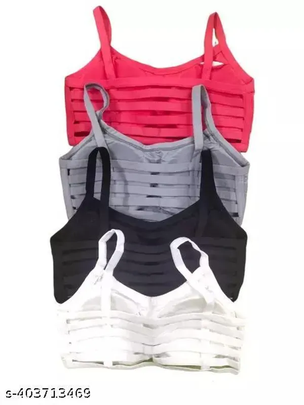 Pack_Of_4_Multicolor_Cotton_Blend_Lightly_Padded_Full_Coverage_Everyday_Bra_For_Women_|