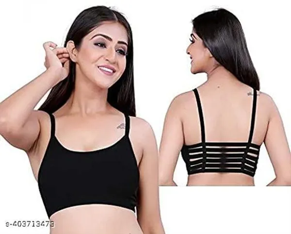 Pack_Of_4_Multicolor_Cotton_Blend_Light_Padded_Bra_For_Women_|