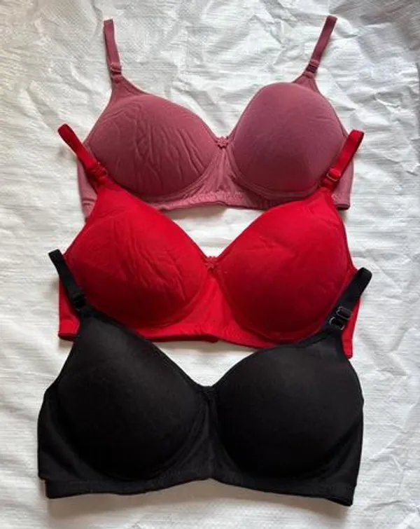 Pack_Of_3_Mauve_Pink_And_Red_And_Black_Cotton_Blend_Lightly_Padded_Full_Coverage_T-Shirt_Bra_For_Women_|