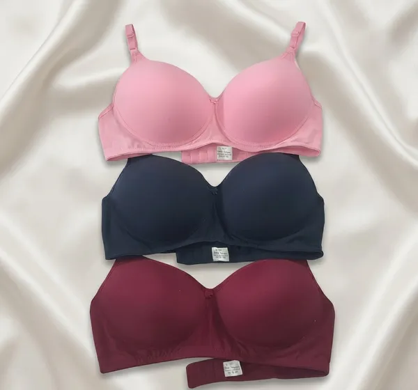 Pack_Of_3_Pink_And_Navy_And_Maroon_Cotton_Blend_Light_Padded_Bra_For_Women_|