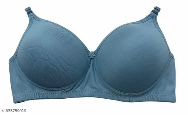 Pack_Of_3_Brown_And_Green_And_Blue_Cotton_Blend_Light_Padded_Bra_For_Women_|