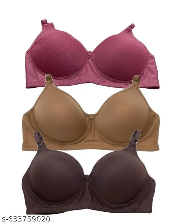 Pack_Of_3_Dark_Brown_And_Light_Brown_And_Mauve_Pink_Cotton_Blend_Lightly_Padded_Full_Coverage_Everyday_Bra_For_Women_|