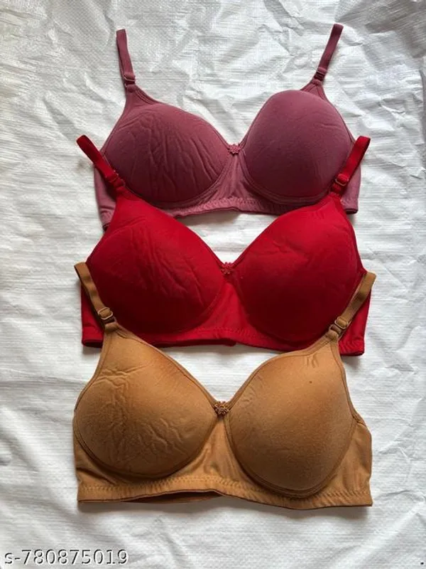 Pack_Of_3_Red_And_Mauve_Pink_And_Mustard_Cotton_Blend_Light_Padded_Bra_For_Women_|