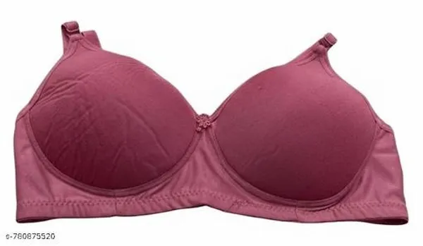 Pack_Of_3_Maroon_And_Red_And_Pink_Cotton_Blend_Lightly_Padded_Full_Coverage_T-Shirt_Bra_For_Women_|