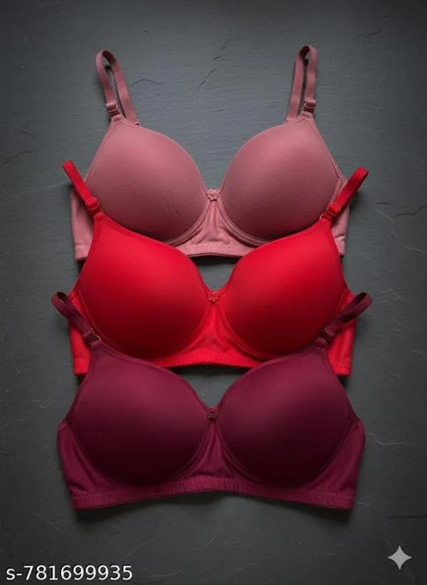 Pack_Of_3_Mauve_Pink_And_Red_And_Maroon_Cotton_Blend_Lightly_Padded_Seamless_T-Shirt_Bra_For_Women_|