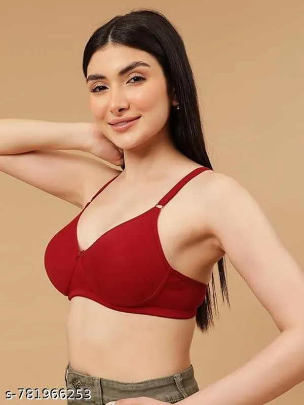 Pack_Of_3_Maroon_And_Grey_And_Mauve_Pink_Cotton_Blend_Lightly_Padded_Seamless_Full_Coverage_Bra_For_Women_|