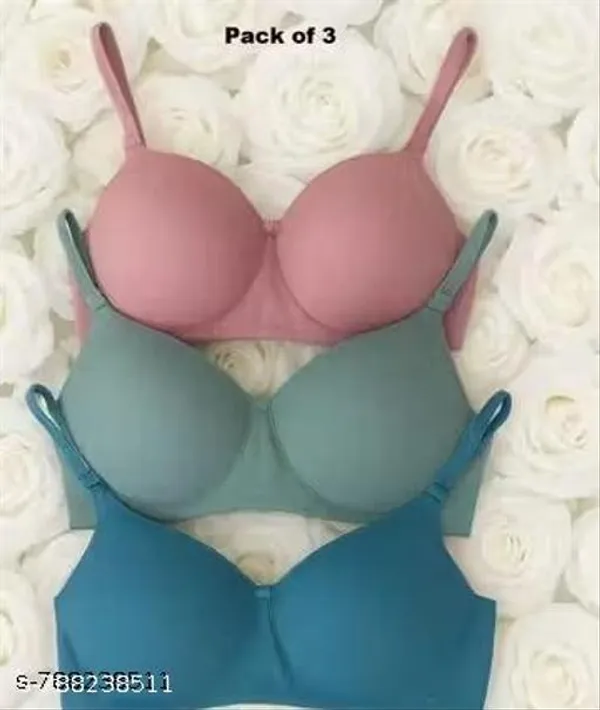 Pack_Of_3_Pink_And_Green_And_Blue_Cotton_Blend_Lightly_Padded_Full_Coverage_Everyday_Bra_For_Women_|
