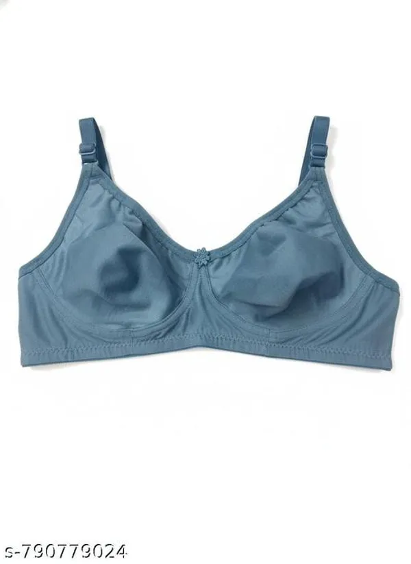 Pack_Of_3_Mustard_And_Brown_And_Blue_Cotton_Blend_Non_Padded_Full_Coverage_Everyday_Bra_For_Women_|