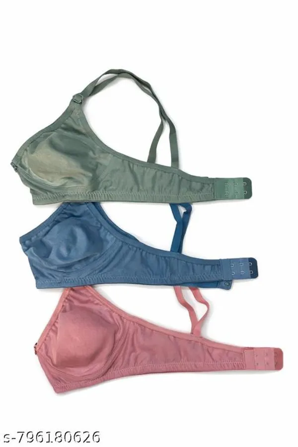 Pack_Of_3_Green_And_Blue_And_Pink_Cotton_Blend_Lightly_Padded_Full_Coverage_Everyday_Bra_For_Women_|