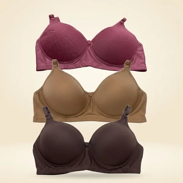 Pack_Of_3_Dark_Brown_And_Light_Brown_And_Mauve_Pink_Cotton_Blend_Lightly_Padded_Full_Coverage_Everyday_Bra_For_Women_|