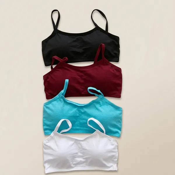Pack_Of_4_Multicolor_Cotton_Blend_Light_Padded_Bra_For_Women_|