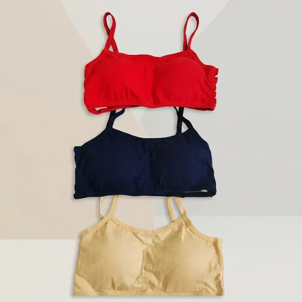 Pack_Of_3_Black_And_Red_And_Cream_Cotton_Blend_Lightly_Padded_Everyday_Bra_For_Women_|