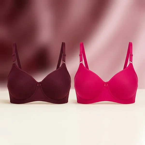 Pack_Of_2__Pink_And_Maroon_Cotton_Blend_Light_Padded_Bra_For_Women