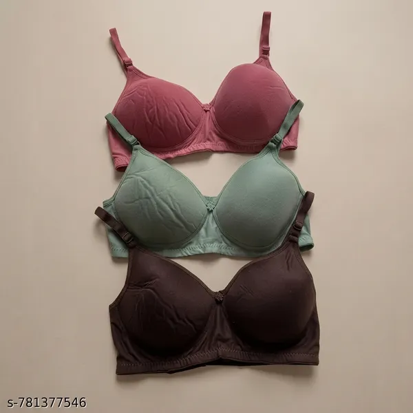 Pack_Of_3_Brown_And_Mauve_Pink_And_Green_Cotton_Blend_Lightly_Padded_Full_Coverage_Everyday_Bra_For_Women_|