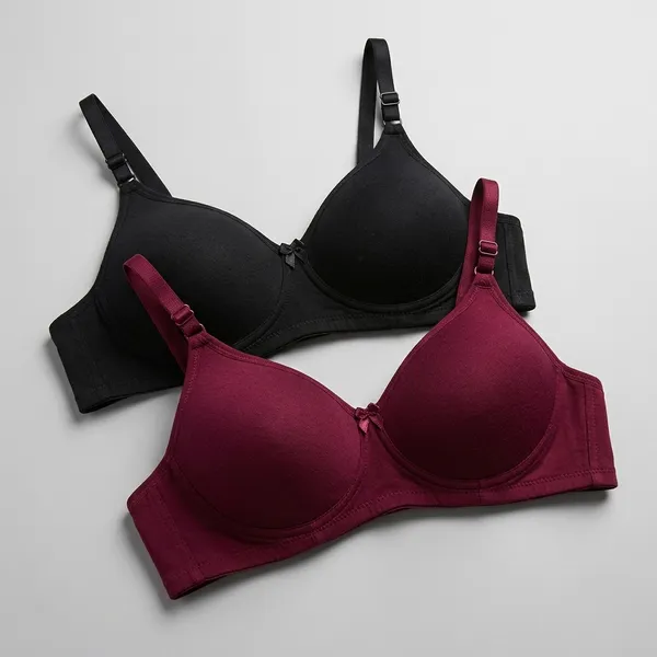 Pack_Of_2__Black_And_Maroon_Cotton_Blend_Lightly_Padded_Everyday_Hook_Bra_For_Women