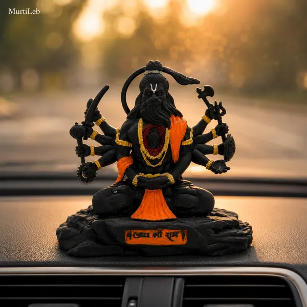 MurtiLeb_Panchmukhi_Hanuman_Idol_Black_Color_3.5_Inch_|_Premium_Resin_Murti