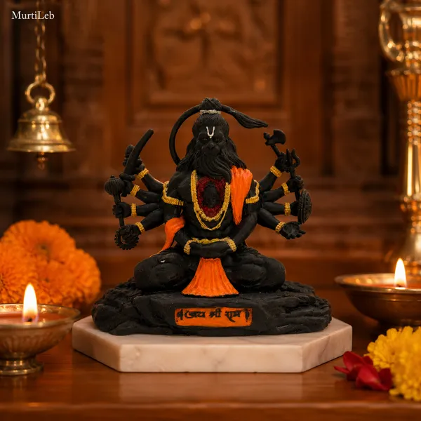 MurtiLeb_Panchmukhi_Hanuman_Idol_Black_Color_3.5_Inch_|_Premium_Resin_Murti