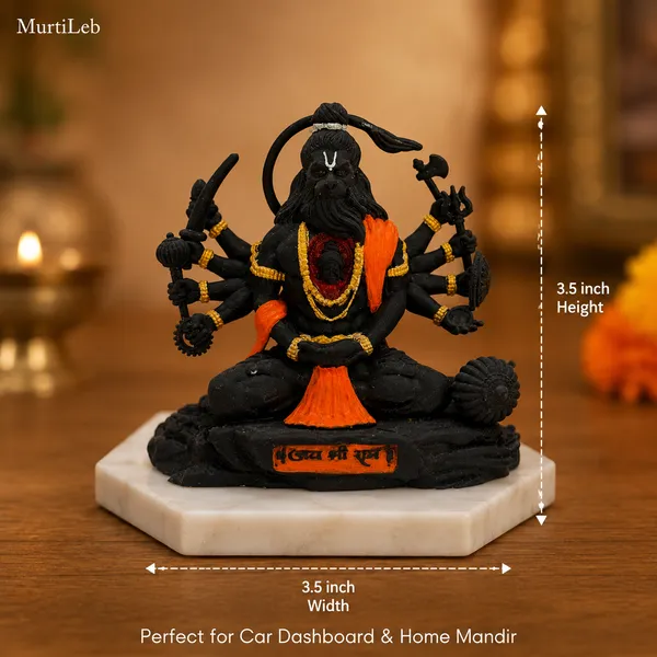 MurtiLeb_Panchmukhi_Hanuman_Idol_Black_Color_3.5_Inch_|_Premium_Resin_Murti