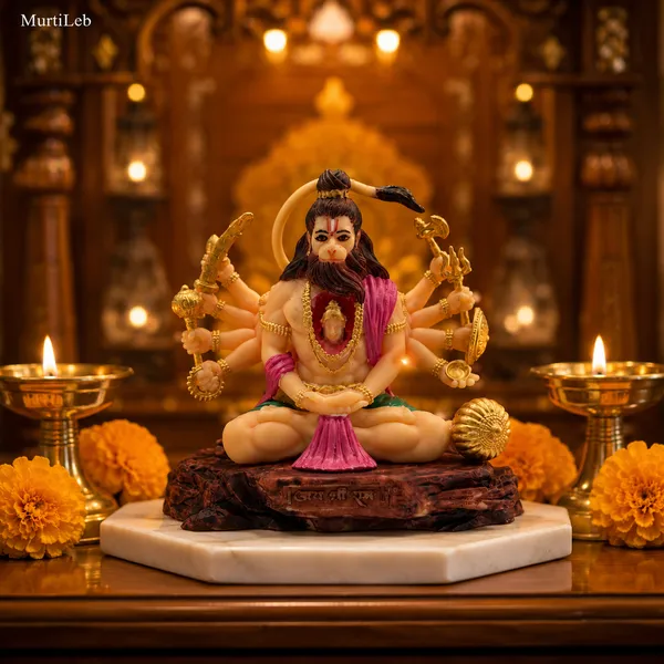 MurtiLeb_Panchmukhi_Hanuman_Idol_Multi_Color_4_Inch_|_Premium_UV_Resin_Murti