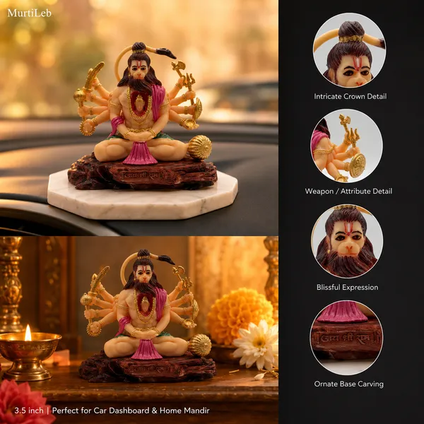 MurtiLeb_Panchmukhi_Hanuman_Idol_Multi_Color_4_Inch_|_Premium_UV_Resin_Murti