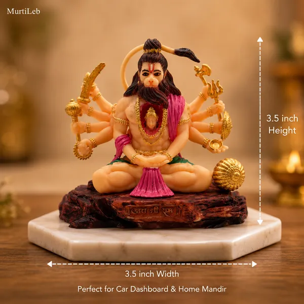 MurtiLeb_Panchmukhi_Hanuman_Idol_Multi_Color_4_Inch_|_Premium_UV_Resin_Murti