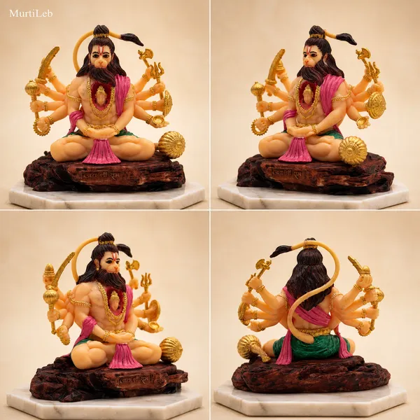 MurtiLeb_Panchmukhi_Hanuman_Idol_Multi_Color_4_Inch_|_Premium_UV_Resin_Murti