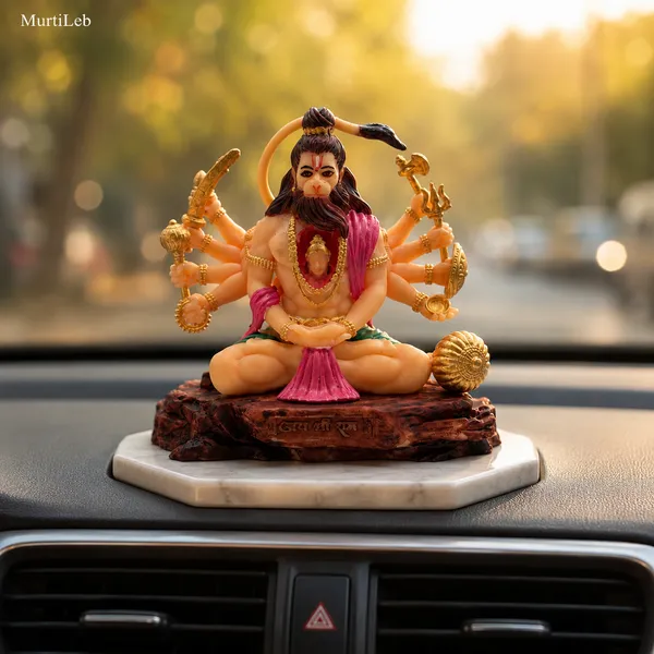 MurtiLeb_Panchmukhi_Hanuman_Idol_Multi_Color_4_Inch_|_Premium_UV_Resin_Murti