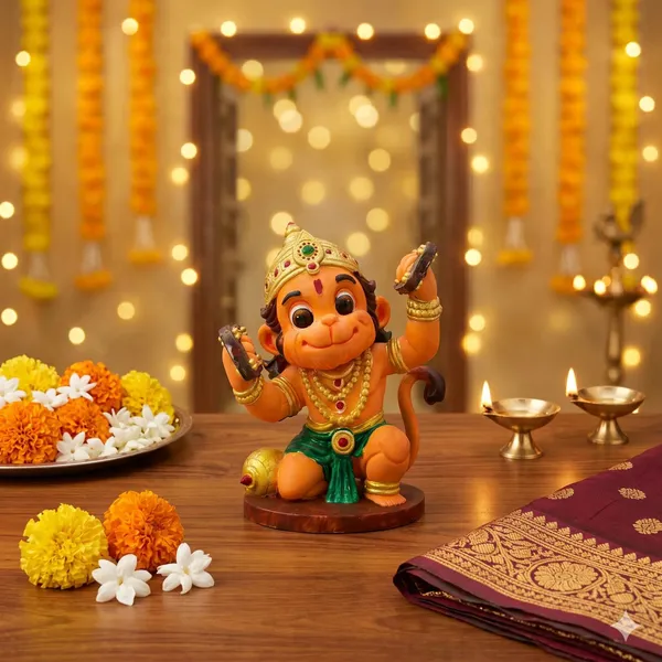 Resin_Multicolor_Seated_Hanuman_Idol_With_Gada