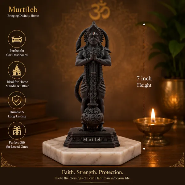MurtiLeb_7_Inch_Black_Lord_Hanuman_Idol