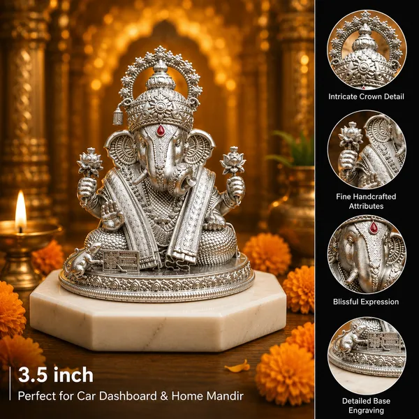 MurtiLeb_Silver_Finish_Lord_Ganesha_Idol_–_3.5_Inch