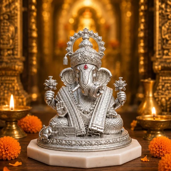 MurtiLeb_Silver_Finish_Lord_Ganesha_Idol_–_3.5_Inch