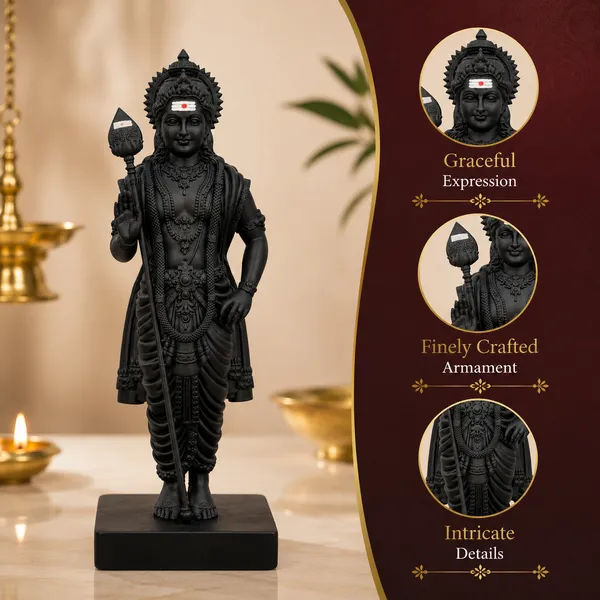 Murtileb_Lord_Murugan_Swamy_(4_Inch-Matte_Black)