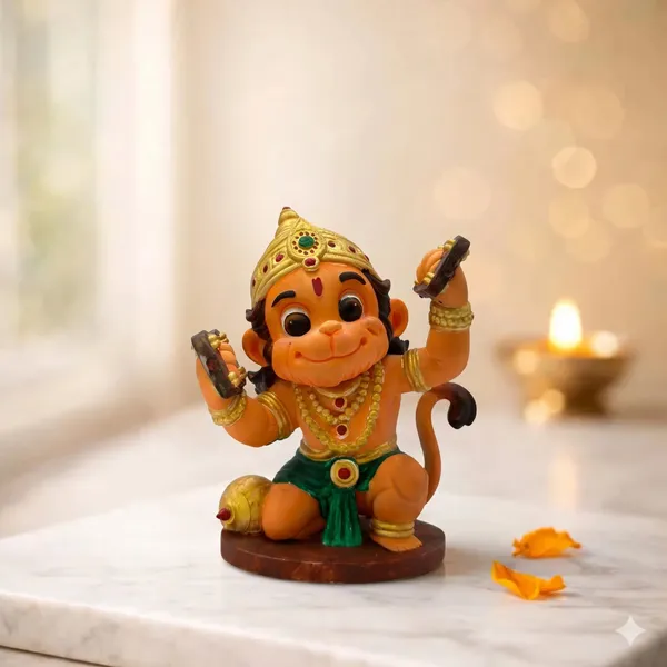 Resin_Multicolor_Seated_Hanuman_Idol_With_Gada