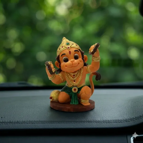 Resin_Multicolor_Seated_Hanuman_Idol_With_Gada