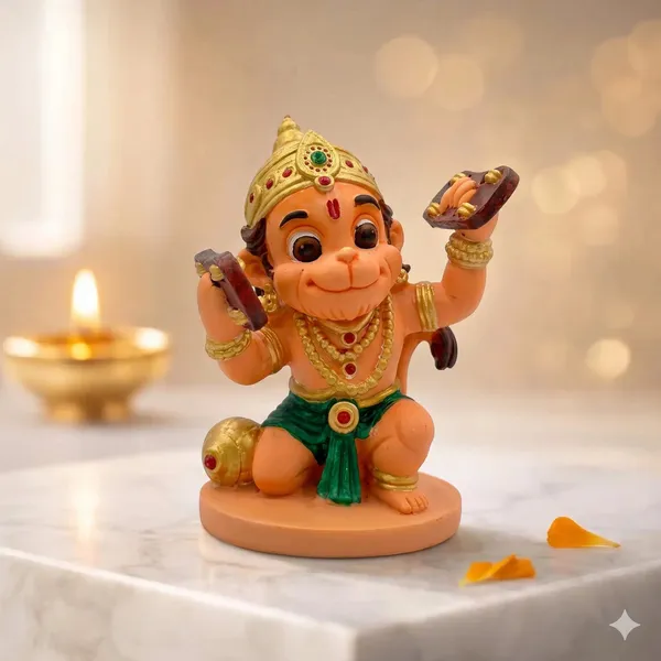 Resin_Multicolor_Seated_Hanuman_Idol_With_Gada