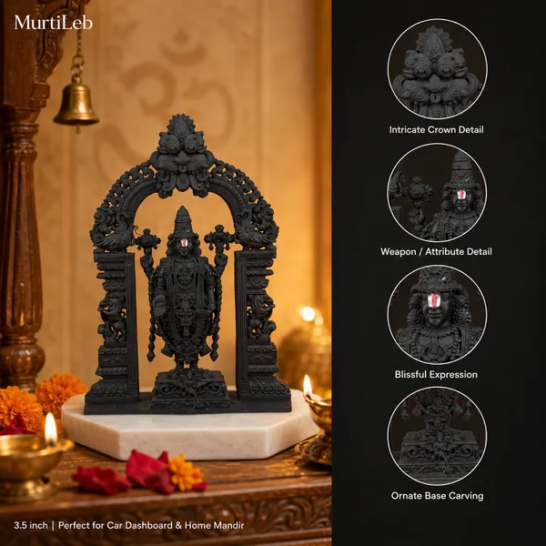 Lord_Venkateswara_Idol_With_Ornate_Arch_3.5Inch