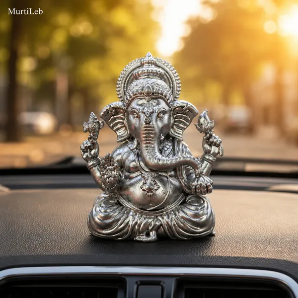 MurtiLeb_Silver_Ganesha_Idol_3.5_Inch_|_Premium_Resin_Ganpati_Murti
