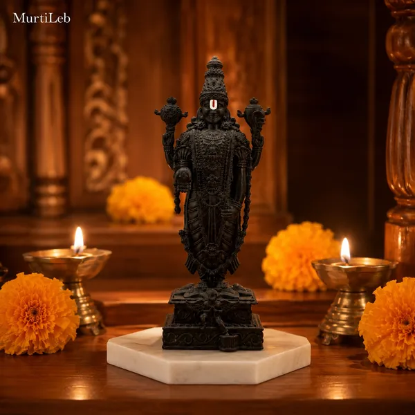 MurtiLeb_3.5_Inch_Black_Tirupati_Balaji_Idol_(Black_Color)_for_Car_Dashboard_&_Home_Mandir_|_Premium_Resin_Hindu_Murti