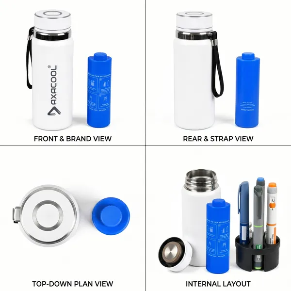 Axacool_Insulin_Cooling_Bottle_,_24_Hrs_3-5_Insulin_Pens_Cooler_Case_Travel_Bottle_With_Biogel_Ice_Pack_Cooling_Box_Travelling_Cooler_Bag_3-5_Insulin_Pens,_White