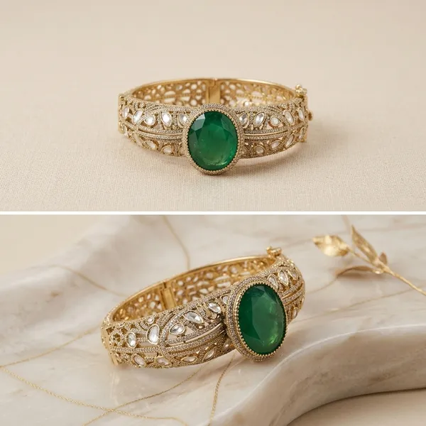 Green_Stone_Silver_Tone_Embellished_Bracelet