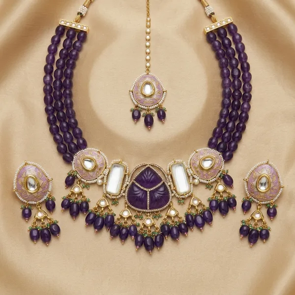 Purple_Stone_Embellished_Kundan_Necklace_Set_For_Women
