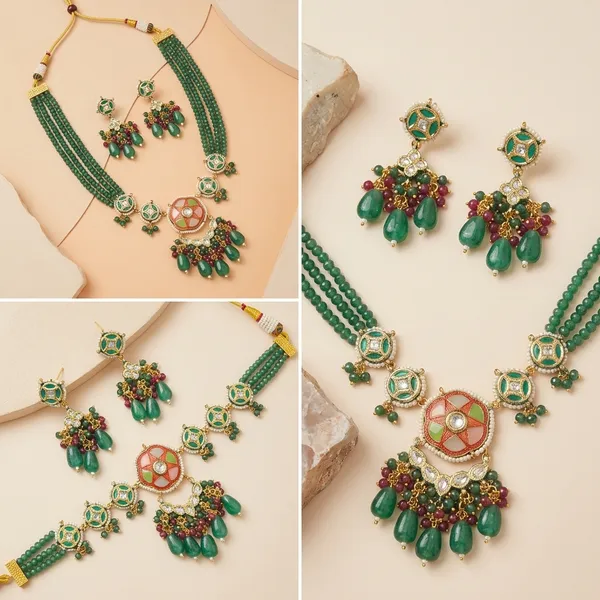 Green_Kundan_Meenakari_Necklace_Set_With_Emerald_Beads