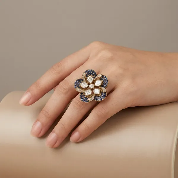 Blue_Stone_Floral_Statement_Ring