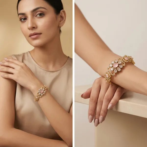 Gold_Plated_Floral_Crystal_Studded_Bracelet_For_Women