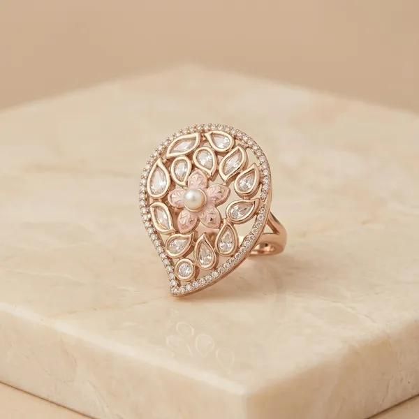 Gold_Tone_Kundan_Pearl_Meenakari_Statement_Cocktail_Ring