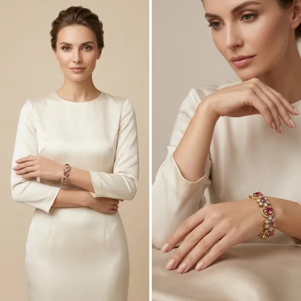 Gold_Plated_Pink_Stone_Floral_Bracelet_For_Women